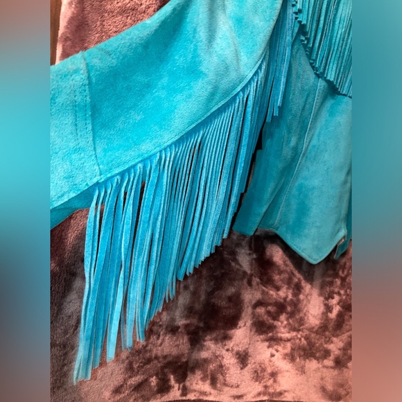 Vintage Turquoise Pioneer Wear Fringe Jacket - Picture 5 of 15